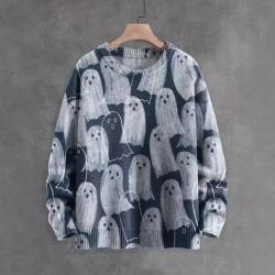 Mens 3D Crew Neck Sweatshirt With Bold Needle Digital Print