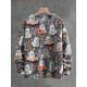 Mens 3D Crew Neck Sweatshirt With Bold Needle Digital Print