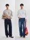 Mens Long-Sleeve American-Style Solid-Color Raglan Sleeve Top