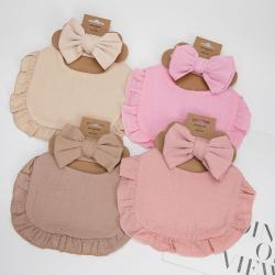 Pure Color Ruffles Childrens Saliva Towel Suit