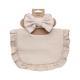 Pure Color Ruffles Childrens Saliva Towel Suit