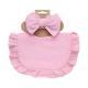 Pure Color Ruffles Childrens Saliva Towel Suit