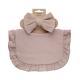 Pure Color Ruffles Childrens Saliva Towel Suit