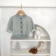 Infant Two-color Twist Round Neck Knitted Coat