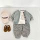 Infant Two-color Twist Round Neck Knitted Coat
