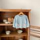 Childrens Round Collar Sweater Cardigan Hand Crochet Hollow Flower Pocket Coat