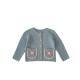 Childrens Round Collar Sweater Cardigan Hand Crochet Hollow Flower Pocket Coat