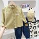Boys Casual Solid Color Long-sleeved Shirt