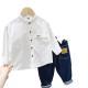 Boys Casual Solid Color Long-sleeved Shirt