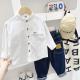 Boys Casual Solid Color Long-sleeved Shirt