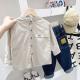 Boys Casual Solid Color Long-sleeved Shirt