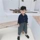 Childrens Shirt Japanese Style Retro Batwing Sleeve Lapel Cotton Linen