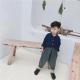 Childrens Shirt Japanese Style Retro Batwing Sleeve Lapel Cotton Linen