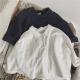 Childrens Shirt Japanese Style Retro Batwing Sleeve Lapel Cotton Linen