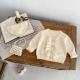 Spring Girls V-neck Flounce Knitted Coat