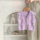 Cute Purple With Dot Childrens Knitted Vest