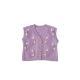 Cute Purple With Dot Childrens Knitted Vest