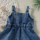 Cross-border Infant Baby Girl Childrens Clothing Strap Denim Dress