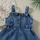 Cross-border Infant Baby Girl Childrens Clothing Strap Denim Dress