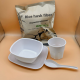 Disposable hard tableware-round bowl + round plate + cup + spoon-white-1 set - Option1
