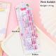 Stationery Set-Cat Card Hanging Model-Pink-2 pencils + ruler + eraser + pencil sharpener + pencil holder-1 set - Option1