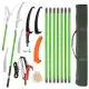 30ft Manual Pole Saw, Lightweight Tree Trimmers Long Handle Pruner Set, Sharp Steel Blade And Scissors Pole Saw For Trimming Palm, Pear Tree, Fir Tree, Other High Trees And Shrubs