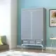 Portable Clothes Closet Rolling Door Wardrobe With Hanging Rack Non-Woven Fabric Storage Organizer With Three Drawer Boxes No-Tool Assembly - 35.4 X 17.7 X 67.0 In Gray