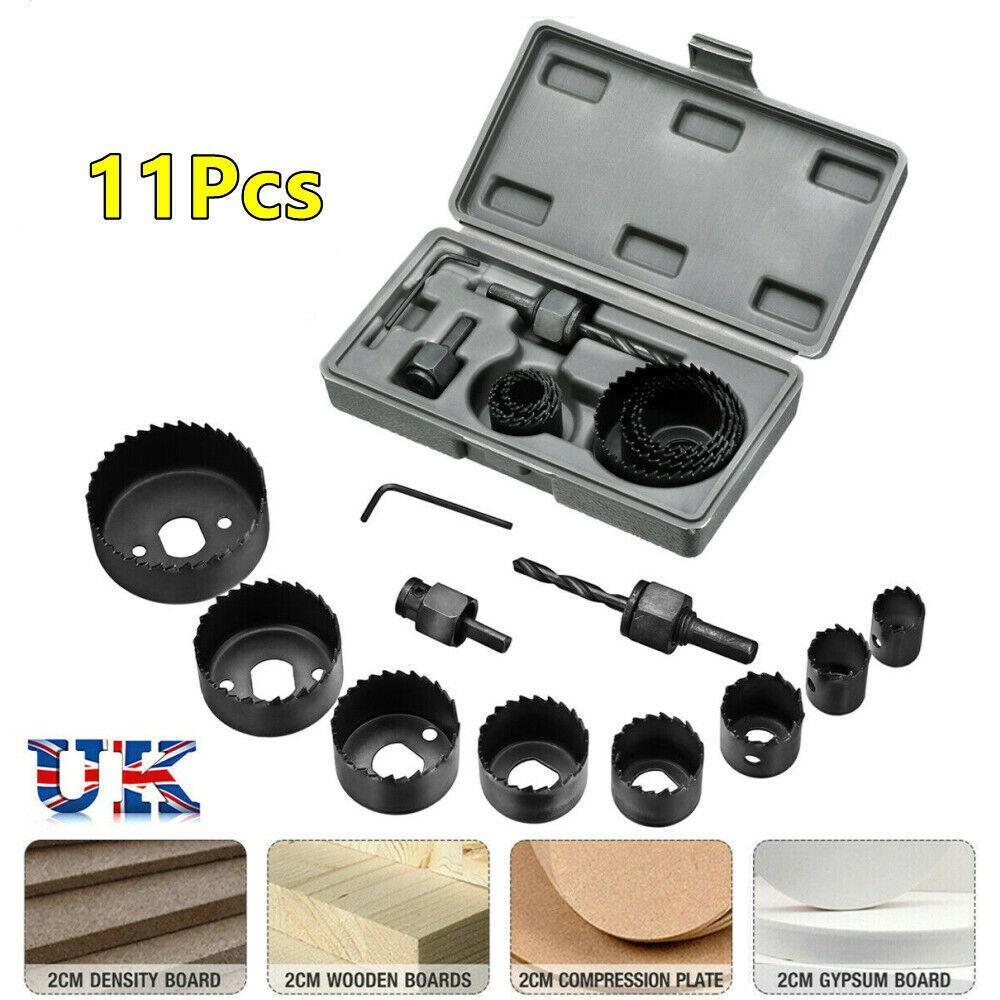 11PCS CUTTER SET Round Circular Drill Cutting Case Kit MetalAlloy Wood