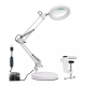 10x Magnifying Desk Lamp With LED Lighting, Including Base And Clamp