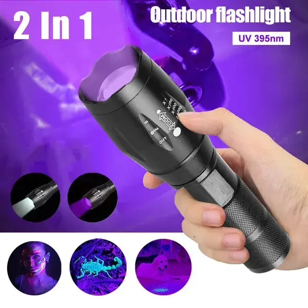Superhelle UV Taschenlampe Ultraviolett Taschenlampe Schwarzlicht Licht Lampe