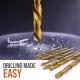 HSS Titanium-Coated Twist Drill Bit Set Straight-Shank Stainless Steel Drills For Electric Drills