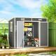 Plastic Outdoor Storage Shed With Floor, Window, Lockable Doors And Vents For Backyard Patio Lawn, Multiple Packages Shipped. Please Pay Attention To The Dimensions And Weight In The Details.