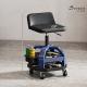 Rolling Creeper Garage Stool, 300 LBS Capacity Mechanic Stool With 360 Degrees Wheels, Tool Tray, Adjustable Height, Blue