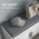 Shoe Storage Bench, Modern Entryway Bench With Cushion, Hidden Compartments, Adjustable Shelves, Shutter Doors, White