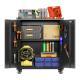 Metal Storage Cabinet With Wheels Rolling Storage Cabinet With 2 Doors And Adjustable Shelves