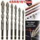 6PCS 4-Blade Saw Tooth Eccentric Drill Bit Four-Edge Serrated Drill Bits Alloy