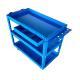 Upgrade 3-Tier Rolling Tool Cart With Lockable Wheels, Heavy Duty Steel Utility Cart, Kitchen Cart Organizer, Workshop Rolling Serving Cart For Garage, Warehouse, Blue