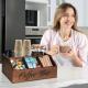 Wooden Grid Coffee Pod Storage Box Desktop Organizer