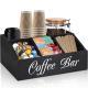 Wooden Grid Coffee Pod Storage Box Desktop Organizer
