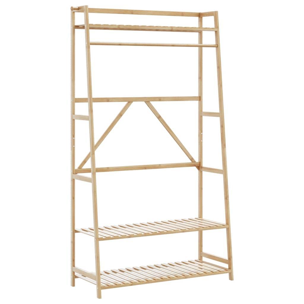   Clothes Rack with Shelves 110x40x180 cm Bamboo