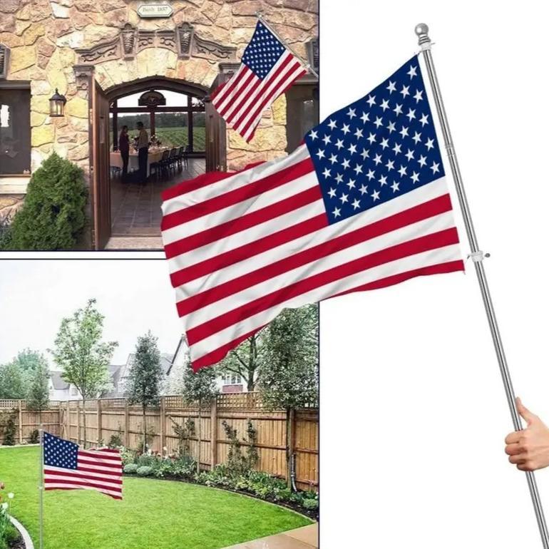 Wall Hanging Outdoor 18 M 6ft Five Sections Stainless Steel Flagpoles