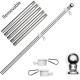 Wall Hanging Outdoor 18 M 6ft Five Sections Stainless Steel Flagpoles