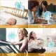 3-in-1 Clip On Fan, Quiet Small Desk Fan With 2 Speeds & Auto Oscillation, Clamp Fan For Office Bedroom Stroller, Safe For Baby