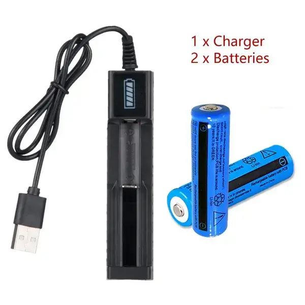 3,7V Wiederaufladbare Li-Ion Akkus Batterie Akku Ladegerät LED-Anzeige USB NEU