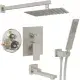 Male NPT Folding Bathtub Shower Faucet Rain Shower Head System With Bath Tub Faucet Set And Handheld For Bathroom Brushed Nickel 3 Function Unable Ship Weekends TK AND TEMU Only For Pickup