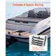 Boat Ladder, 4 Steps, Stainless Steel Telescoping Folding Swim Deck Ladder For Rear Entry Inboard, Heavy Duty 900 Lbs Capacity With Wide Anti-Slip Steps, For Outboards, Yacht, Pontoon Boats