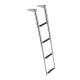 Boat Ladder, 4 Steps, Stainless Steel Telescoping Folding Swim Deck Ladder For Rear Entry Inboard, Heavy Duty 900 Lbs Capacity With Wide Anti-Slip Steps, For Outboards, Yacht, Pontoon Boats