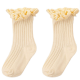 Lace socks-khaki-L-cotton-1 pair - Option1