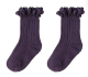 Lace socks-khaki-L-cotton-1 pair - Option1