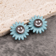 Smiley face flower waist buckle-purple-alloy-1 pair - Option1